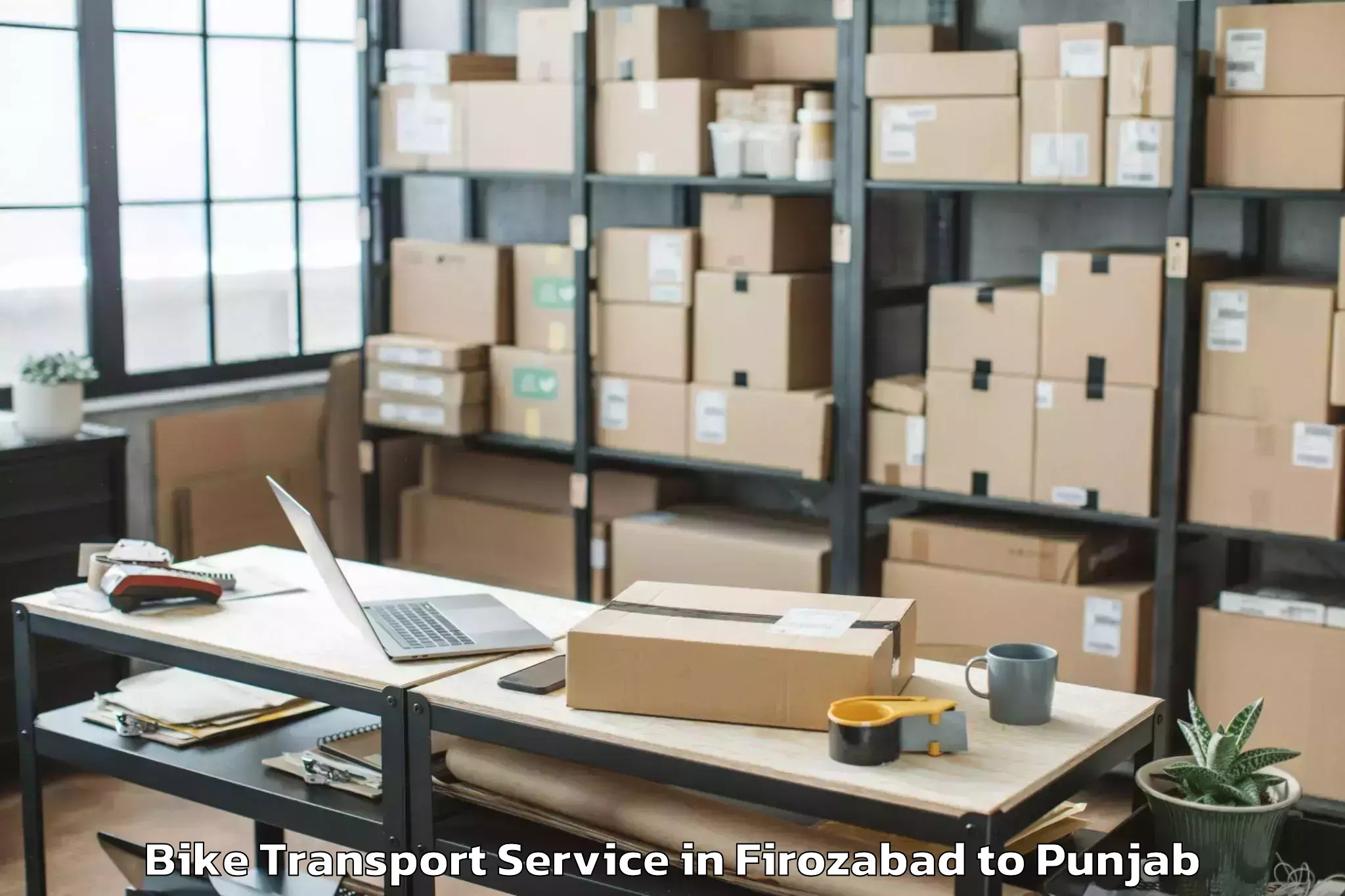 Book Firozabad to Moga Bike Transport Online